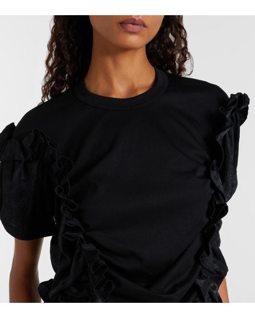 Noir Kei Ninomiya Black Ruffled Cotton Top