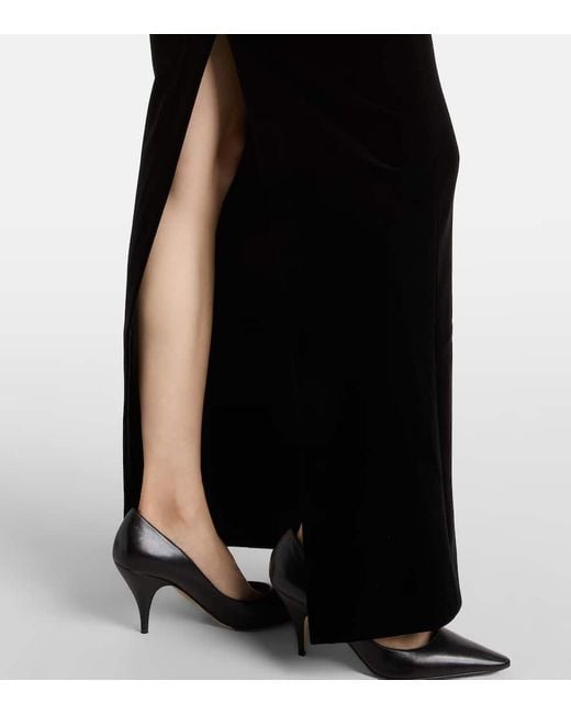 Roland Mouret Black Velvet Midi Skirt