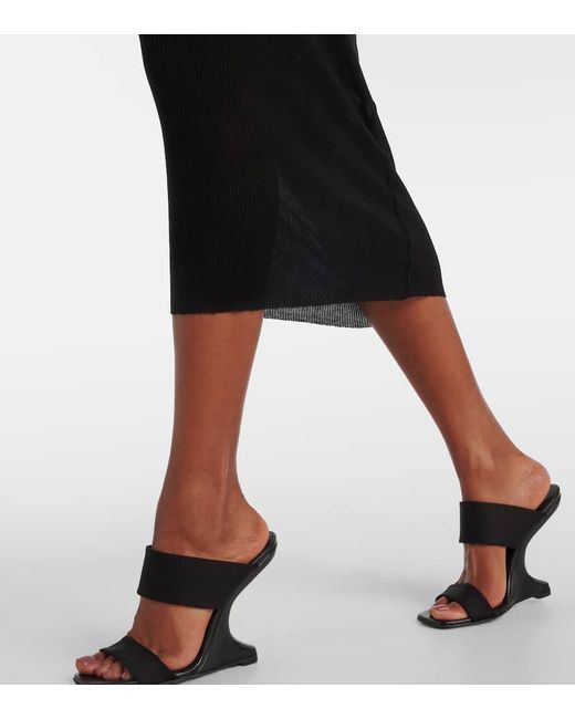 Rick Owens Black Knitted Midi Dress