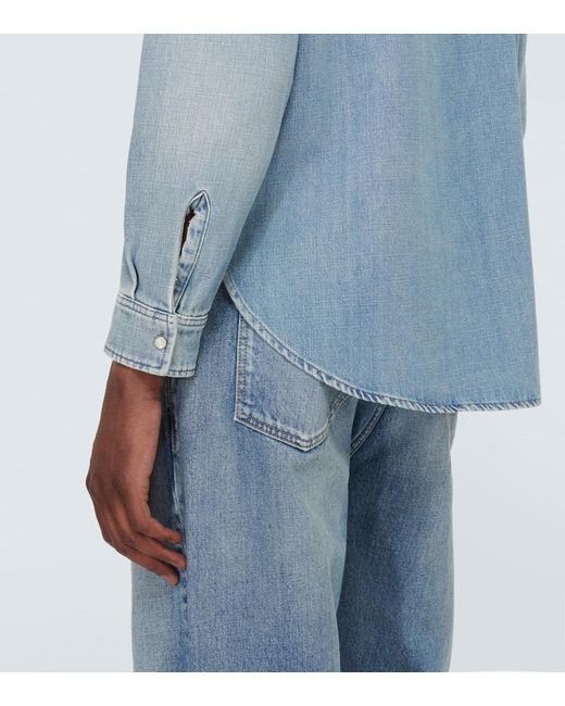Camicia di jeans di Saint Laurent in Blue da Uomo