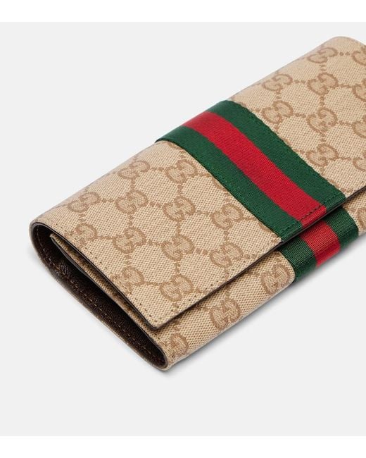 Gucci Brown Essence Gg Canvas Wallet