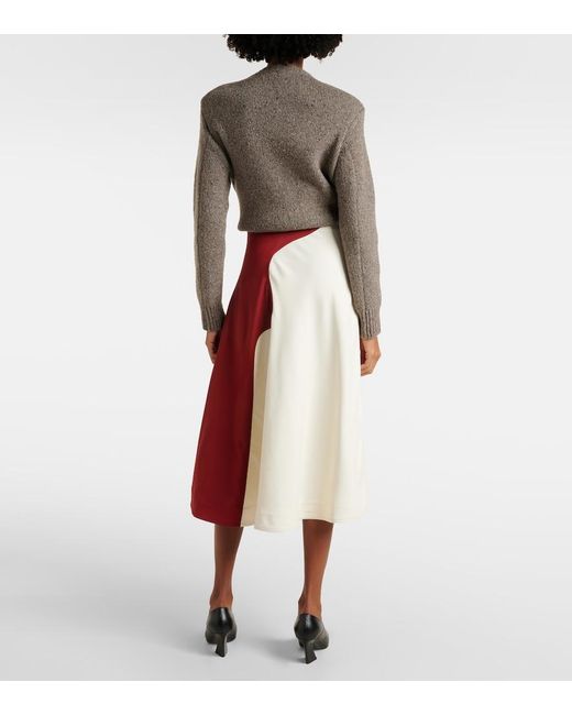 Bottega Veneta Red Intrecciato Midi Skirt