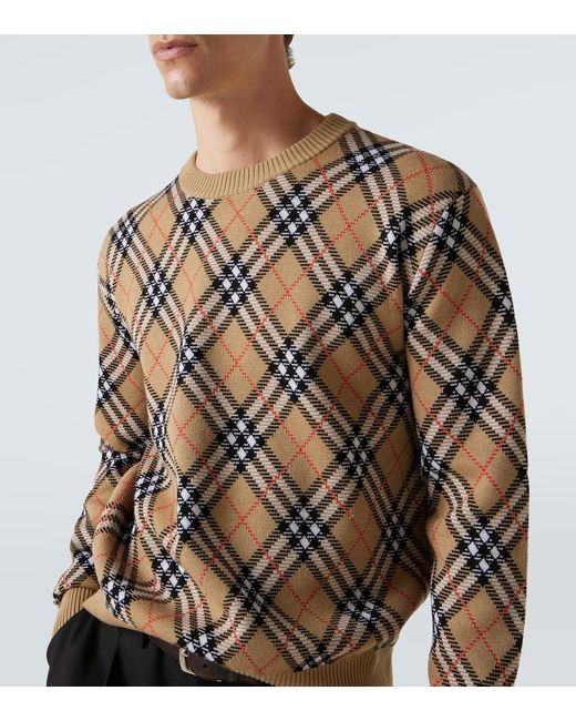 Burberry Natural Check Wool-Blend Sweater for men