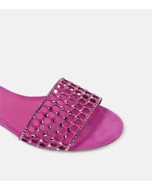 Sandalias de ante adornadas Rene Caovilla de color Purple