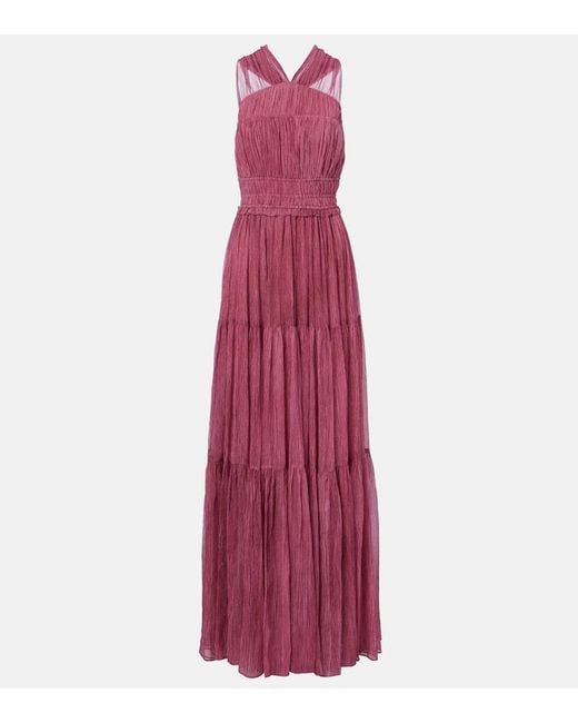 Ulla Johnson Purple Freesia Silk Chiffon Gown