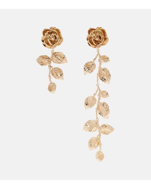 Magda Butrym Metallic Floral-Plated Drop Earrings