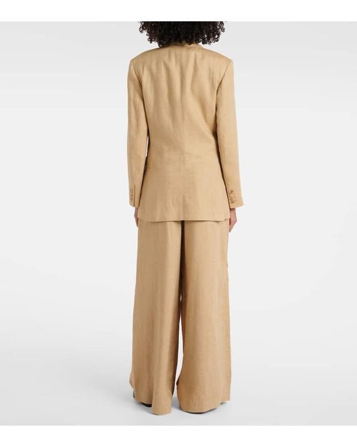 Ralph Lauren Natural Russel Silk And Linen Blazer