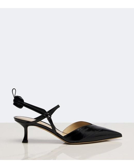 Fendi Black Very Colibri Leather Slingback Pumps