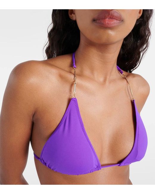 Melissa Odabash Purple Mykonos Triangle Bikini Top