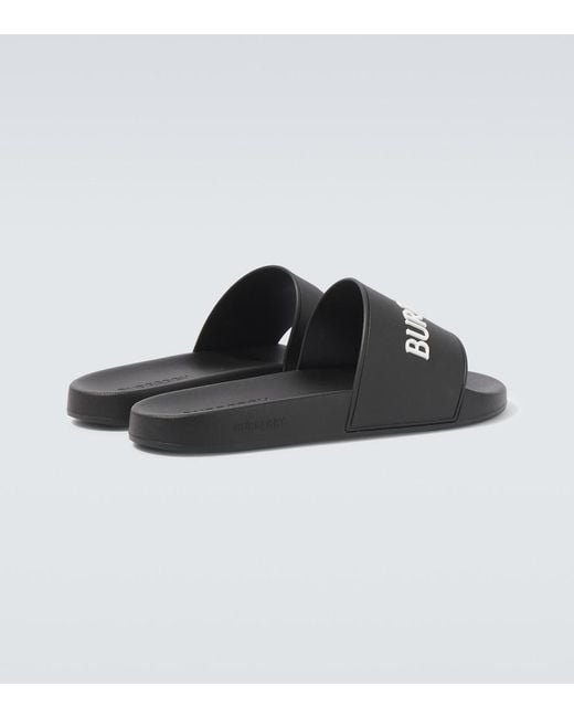 Burberry Black Logo Slides for men