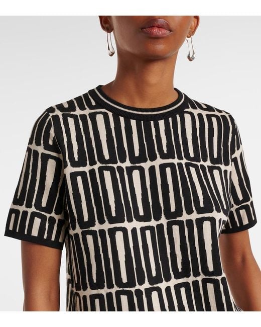 Max Mara Black Max Mara Ramo Printed Cotton Top