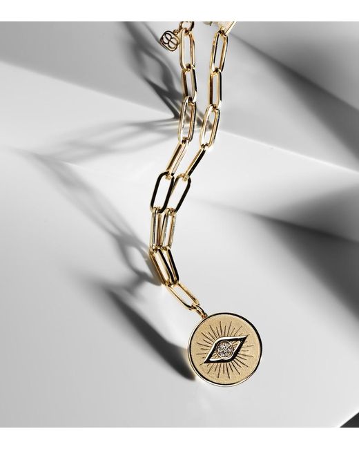 Sydney Evan Metallic Evil Eye Coin 14Kt Chain Bracelet