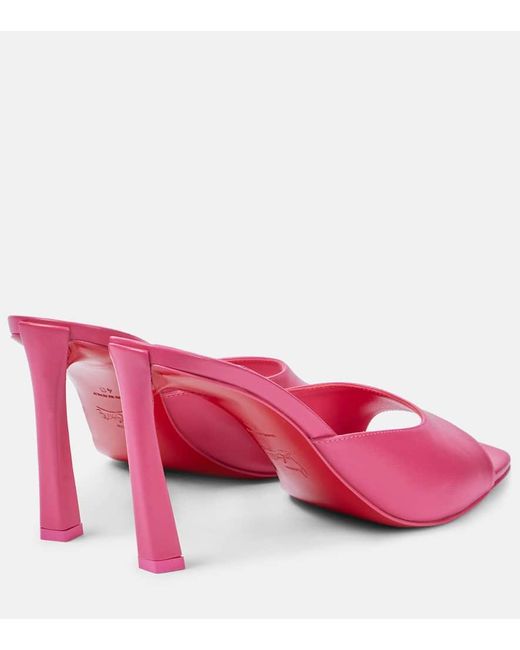 Christian Louboutin Pink Condora 85 Leather Mules
