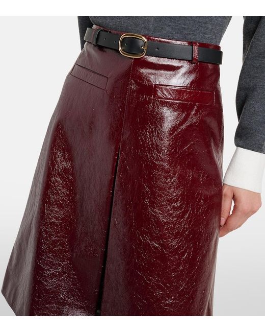 Self-Portrait Purple Belted Patent Leather Miniskirt