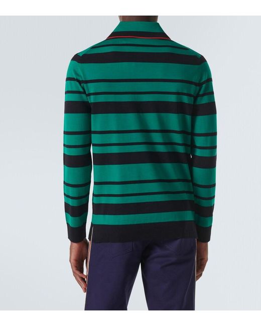 Wales Bonner Green Sitar Wool And Silk Sweater for men