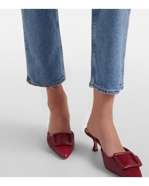 Agolde Blue 90's Pinch Waist Crop Straight Jeans