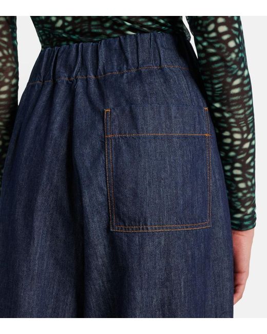 Dries Van Noten Blue High-Rise Wide-Leg Jeans
