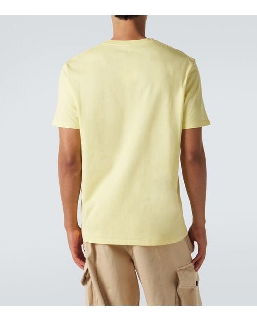 Loewe Yellow Logo Embroidered Cotton T-Shirt for men
