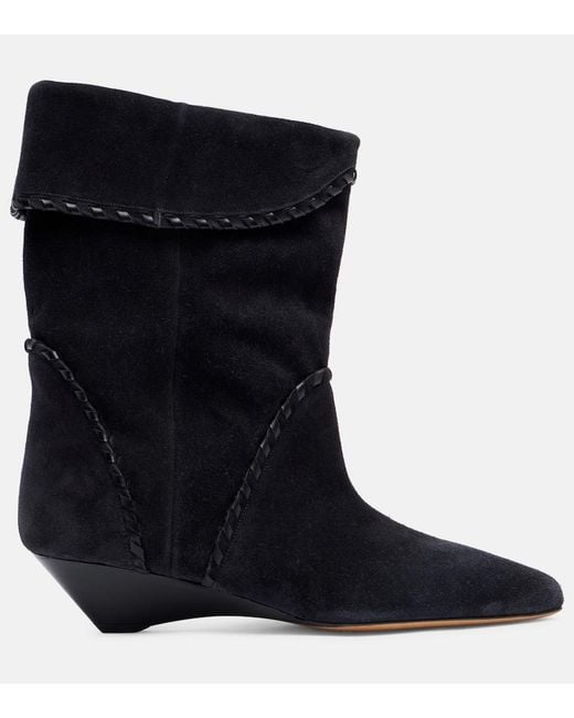 Isabel Marant Blue Edoa 45 Suede Ankle Boots