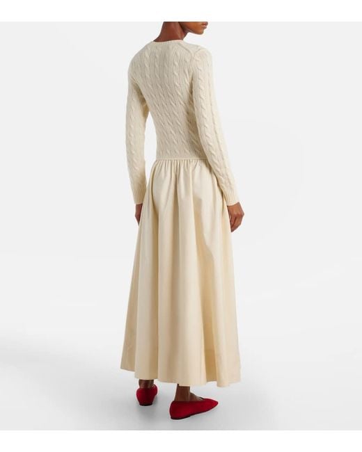 Polo Ralph Lauren Natural Cotton And Wool-Blend Maxi Dress