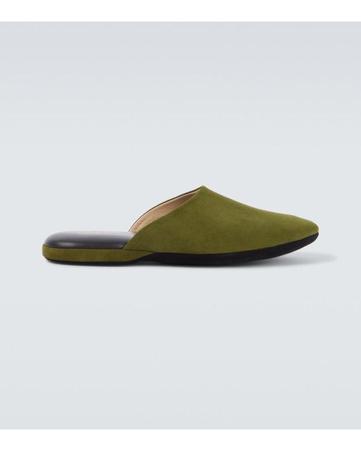 Charvet Green Suede Slippers for men