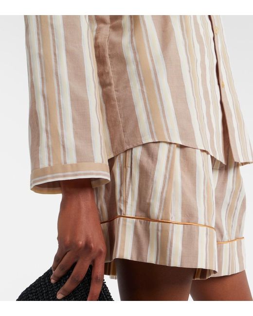 Saint Laurent Pink Striped Cotton Pajama Shirt