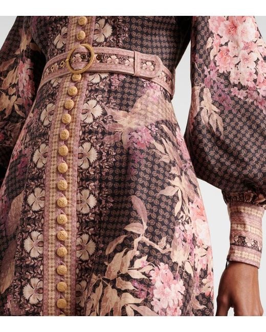 Abito Midi Illuminate di Zimmermann in Brown
