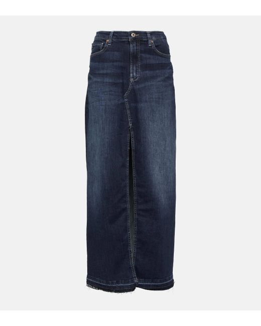 Jupe longue en jean AG Jeans en coloris Blue