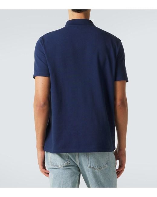 Valentino Blue Vgold Cotton Pique Polo Shirt for men