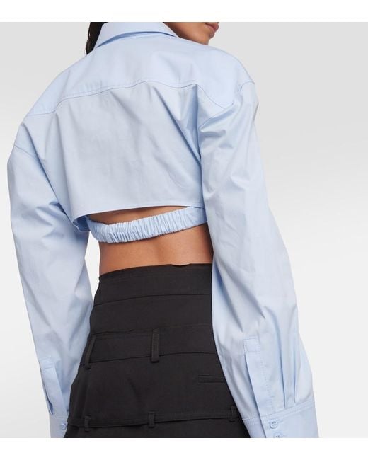 Jacquemus Blue La Chemise Bahia Cropped Top