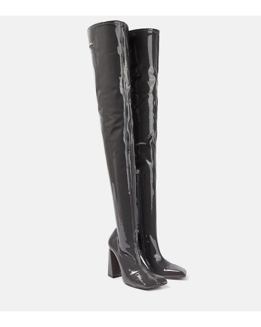 AMINA MUADDI Black Marine Stretch 95 Latex Over-The-Knee Boots