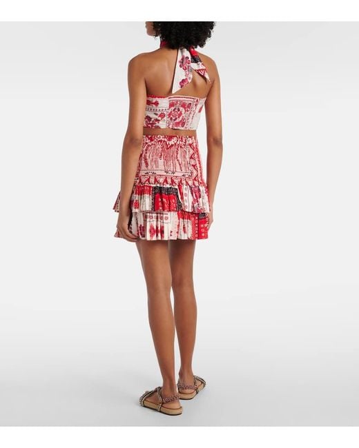 Isabel Marant Naomi Shirred Printed Cotton Miniskirt