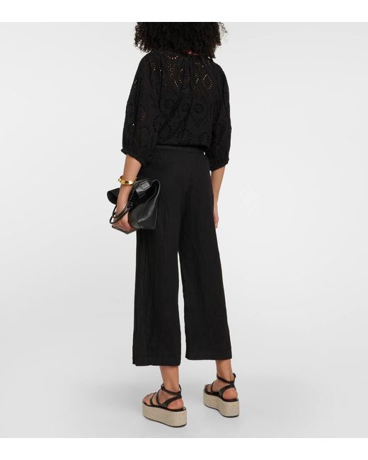 Velvet Black Weite Hose Lola Aus Leinen