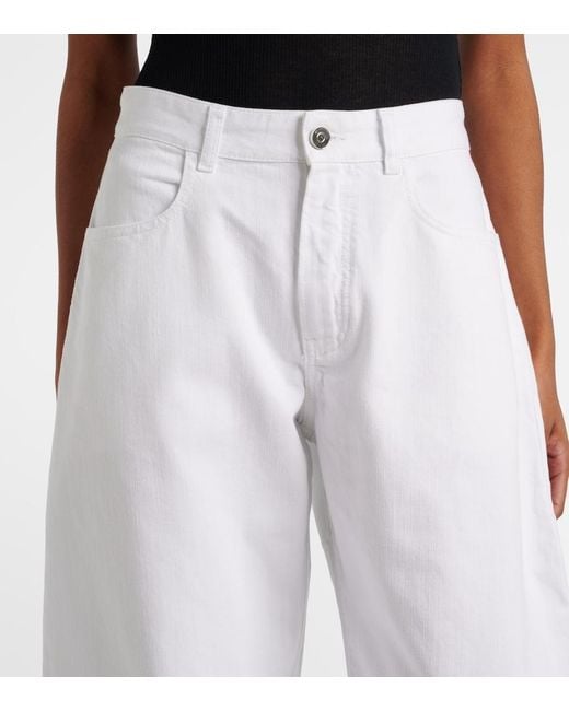 Alaïa White Barrel-Leg Jeans