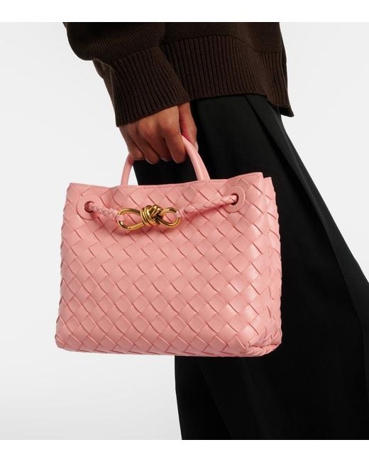 Bottega Veneta Pink Henkeltasche Andiamo Small Aus Leder
