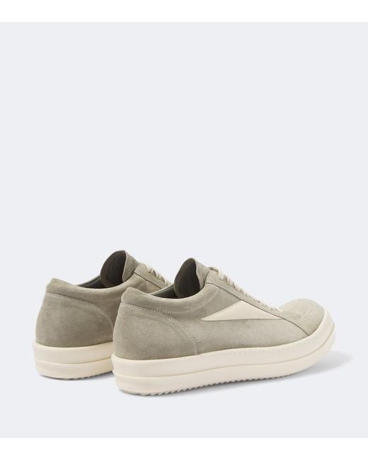 Rick Owens White Vintage Suede Sneakers for men