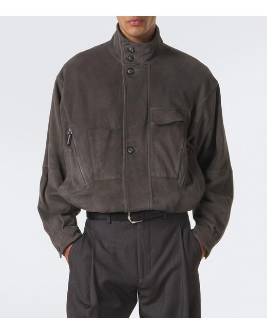 Giorgio Armani Gray Suede Jacket for men