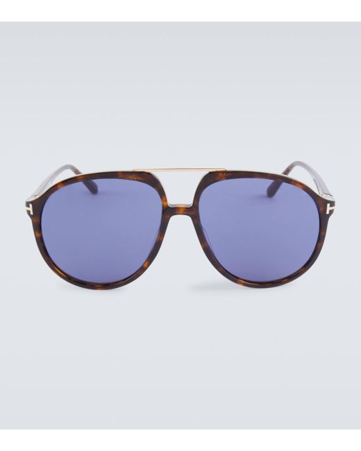 Tom Ford Blue Archie Aviator Sunglasses for men