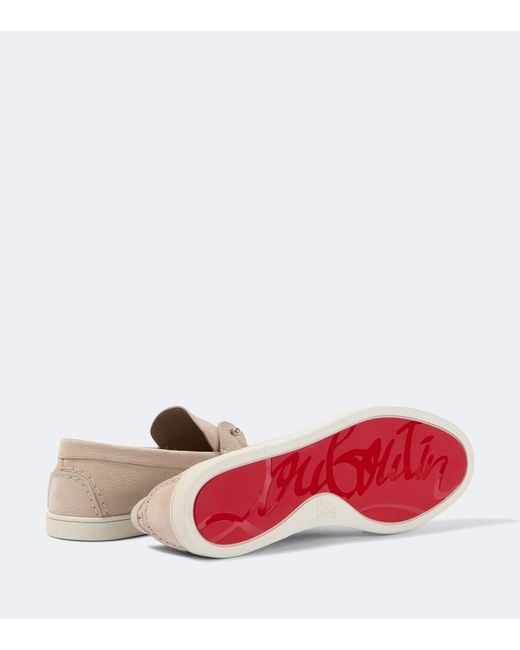 Christian Louboutin White Chambeliboat Leather Slip-On Shoes for men