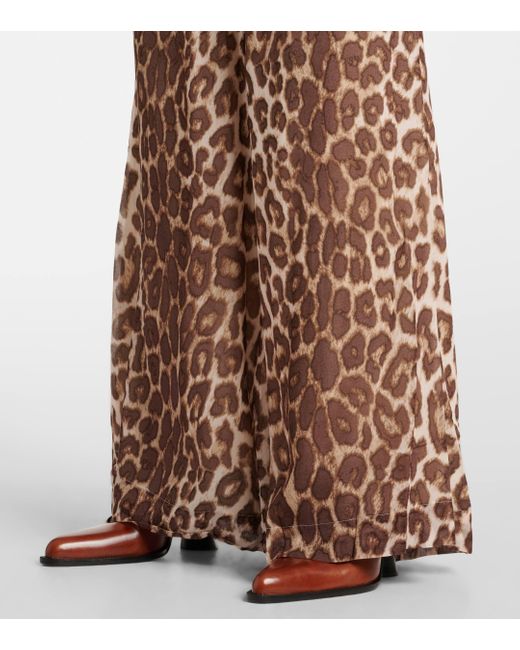 Zimmermann Natural Leopard-Print Flared Pants