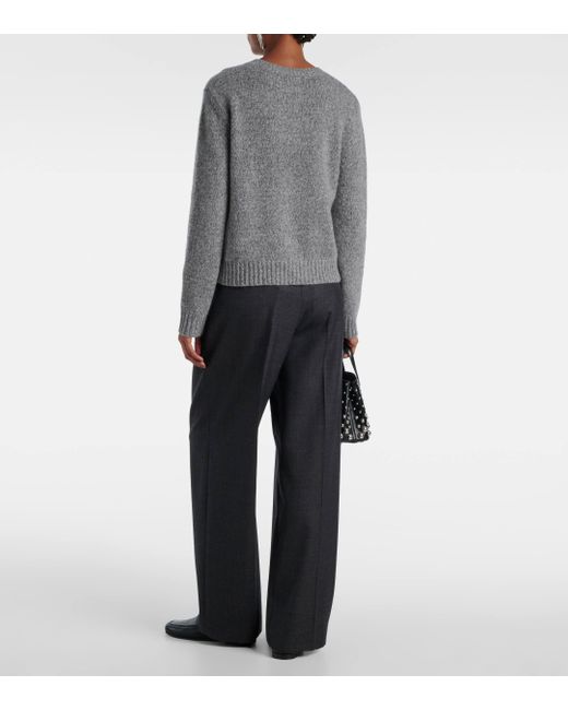 Lisa Yang Gray Mira Cashmere And Silk Sweater