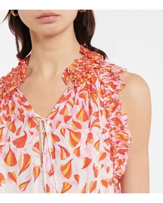 Poupette Red Triny Printed Minidress