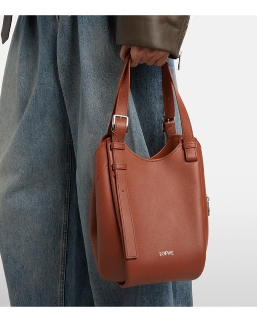 Loewe Brown Hammock Flip Leather Tote Bag