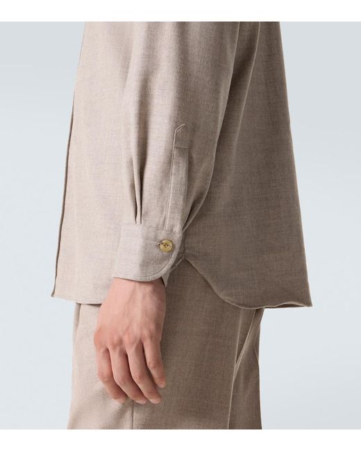 Rubinacci Natural Virgin Wool Shirt for men