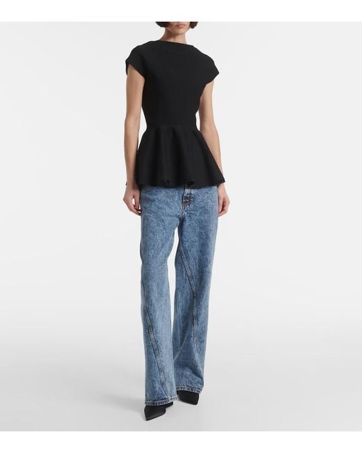 Alaïa Black Peplum Top