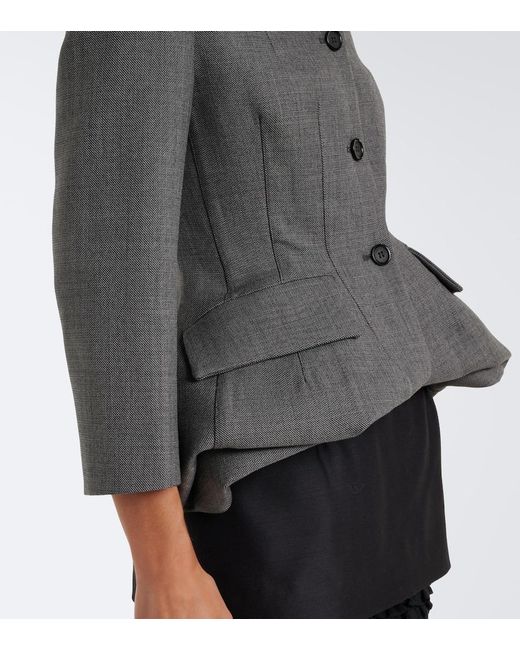 Magda Butrym Gray Peplum Virgin Wool Blazer