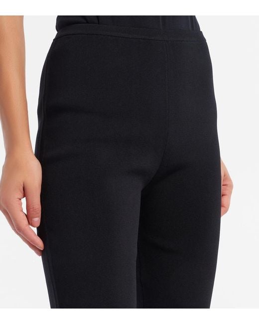 Totême Black Jersey Capri Pants