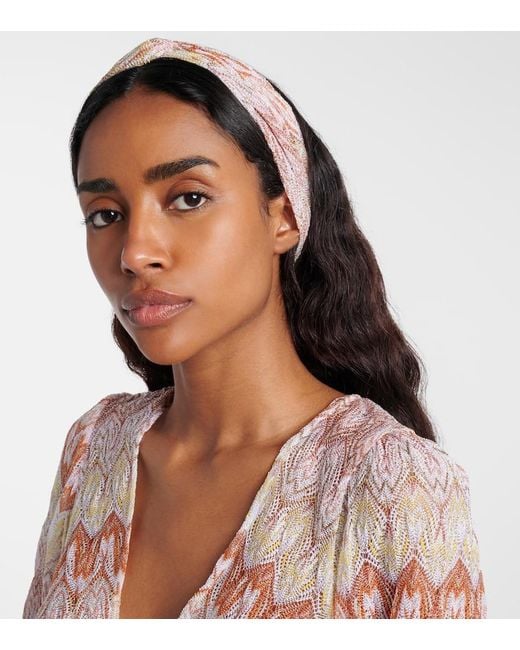 Missoni Pink Haar-Accessoire Zigzag Aus Haekelstrick