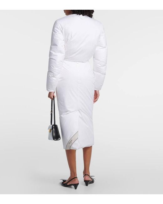 Prada White Padded Cotton Pencil Skirt