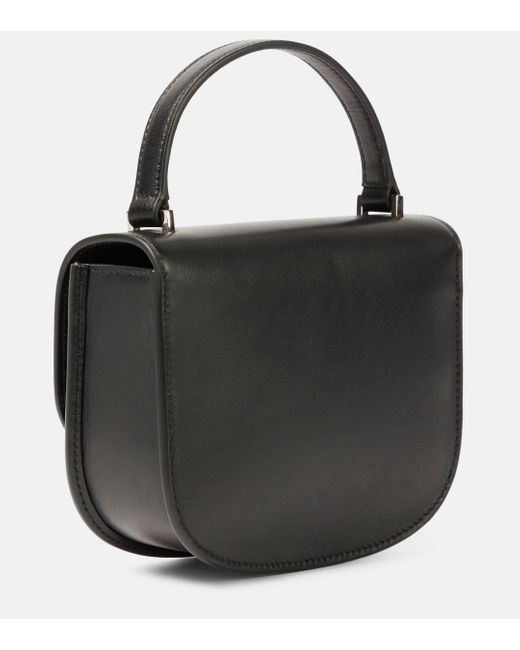 SAVETTE Black Tondo Mini Leather Tote Bag